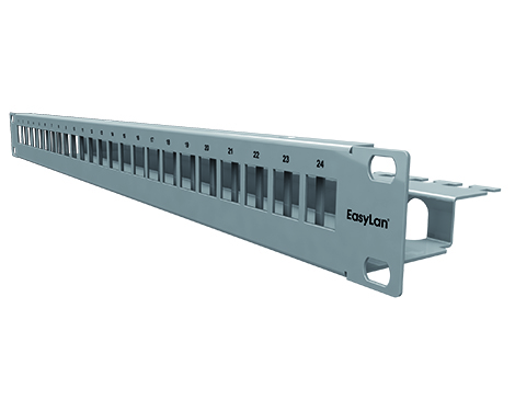 preLink® / fixLink® Panel, 19´´ 1HE, 24 x Keystone, grau