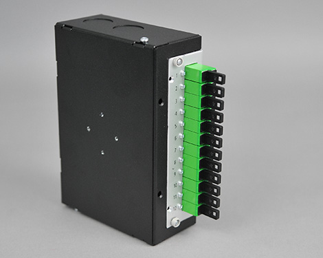 Hutschienen Box, Stahl, 6 x E2000APC, 9/125µm