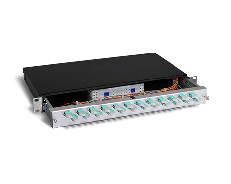 KEV 1HE Aluminium, 8 x LCPC, 50/125µm OM3 (4xLCPC duplex)