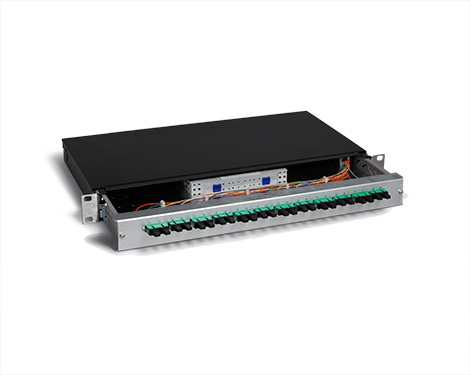 KEV 1HE Aluminium, 24 x SCPC, 50/125µm OM3 (12xSCPC duplex)