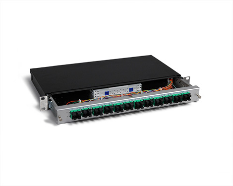 KEV 1HE Aluminium, 48 x SCPC, 50/125µm OM3 (24xSCPC duplex)
