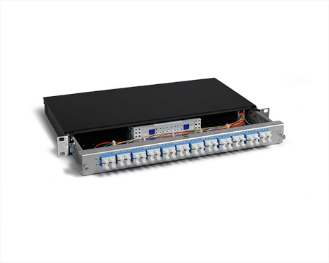 KEV 1HE Aluminium, 96 x LCPC, 9/125µm (24xLCPC quad)