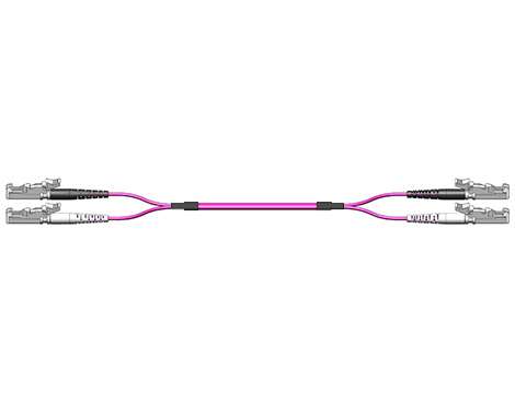 Fig.0 Patchkabel, 2.0mm, E2000PC-E2000PC, 50/125µm OM4, 0.5m