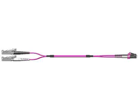 Fig.0 Patchkabel, 2.0mm, E2000PC-LCPC, 50/125µm OM4, 2.0m