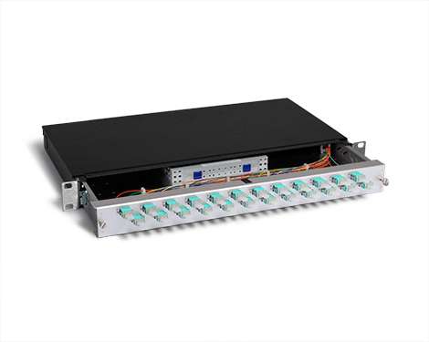 KEV 1HE Aluminium, 8 x LCPC, 50/125µm OM3 (4xLCPC duplex)