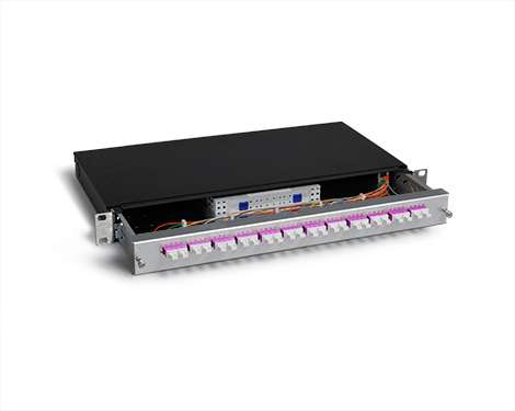 KEV 1HE Aluminium, 12 x LCPC, 50/125µm OM4 (3xLCPC quad)