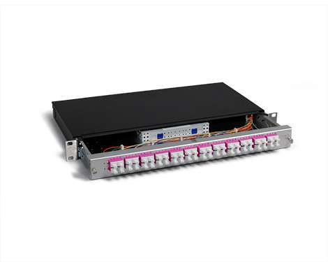 KEV 1HE Aluminium, 96 x LCPC, 50/125µm OM4 (24xLCPC quad)