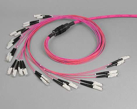 Kabelaufteiler, 10 x E2000PC, 50/125µm OM4, H&S