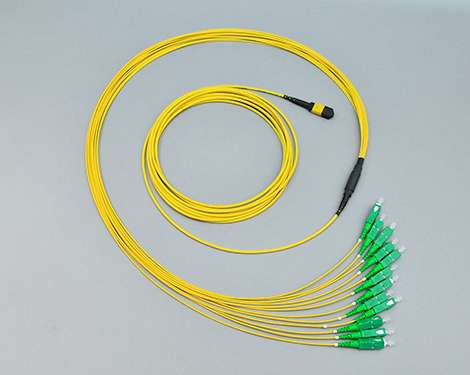 Fanout, MTP®/MPO APC male-12xSCAPC, 9/125µm, 2.0m