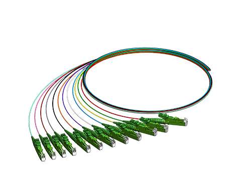 Pigtail-Set 12 x E2000APC, 9/125µm, 2.0m, H&S