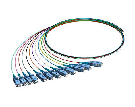 Pigtail-Set 12 x SCPC, 9/125µm, 2.0m