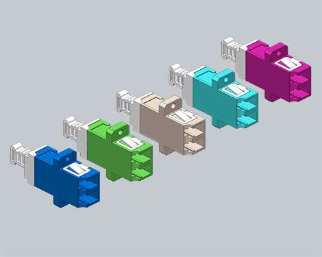 Kupplung LCPC, MM, duplex, magenta, mit Flansch + Gewinde