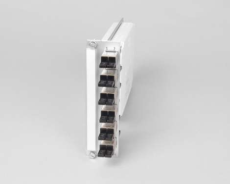 Einschubmodul 7TE, 12 x E2000PC, 50/125µm OM4, H&S (6xE2000PC Compact)