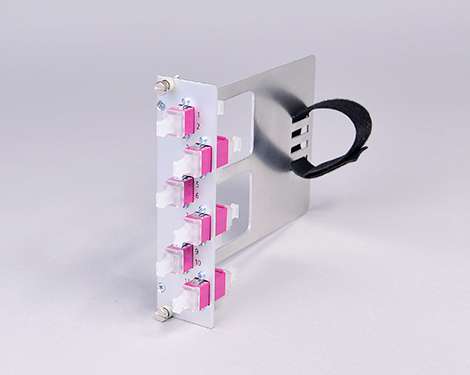 Einschubmodul 7TE, 6 x LCPC, OM4, mit Klett (3xLCPC duplex)