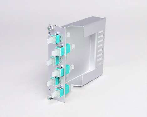 Einschubmodul 7TE, 12 x LCPC, OM3, mit Überlängenfach (6xLCPC duplex)